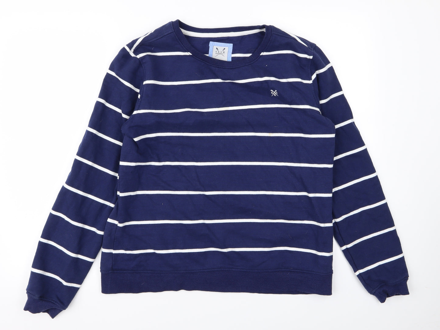crew Womens Blue Striped  Pullover Jumper Size 14