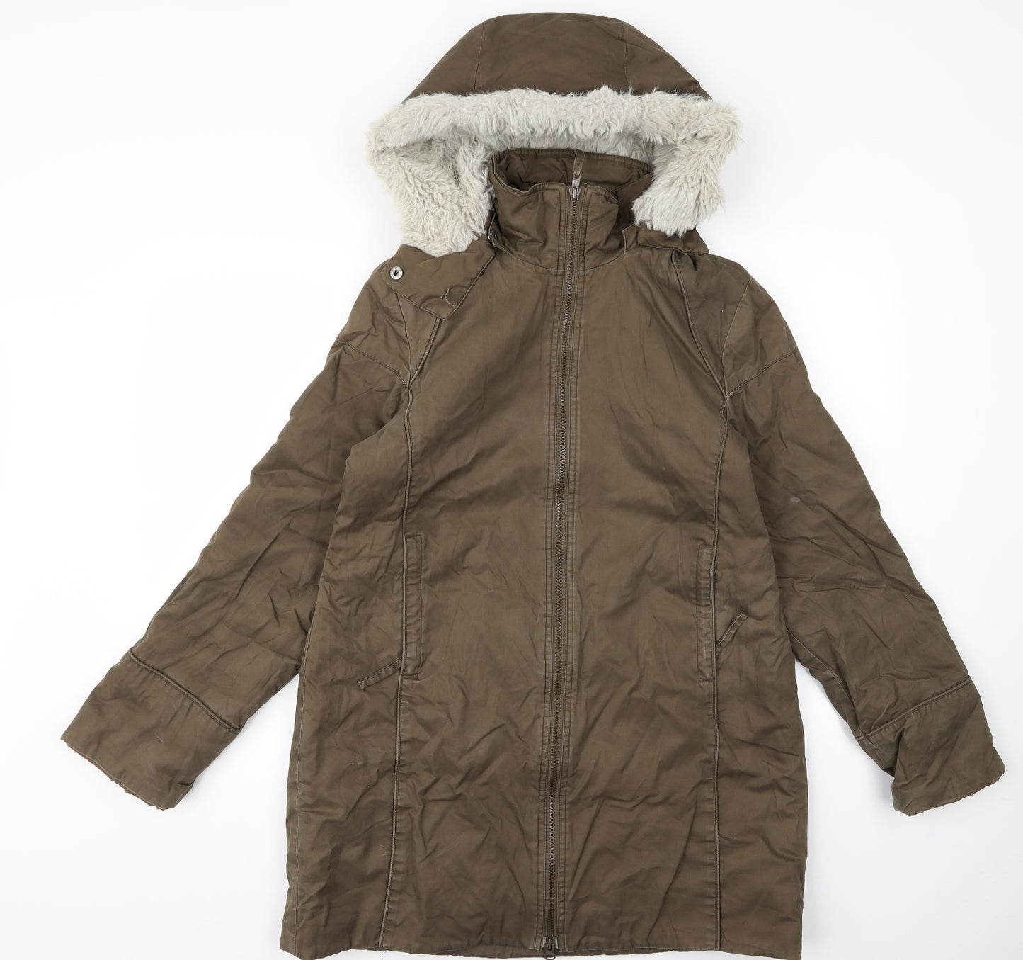 Moto Womens Brown   Parka Jacket Size 14