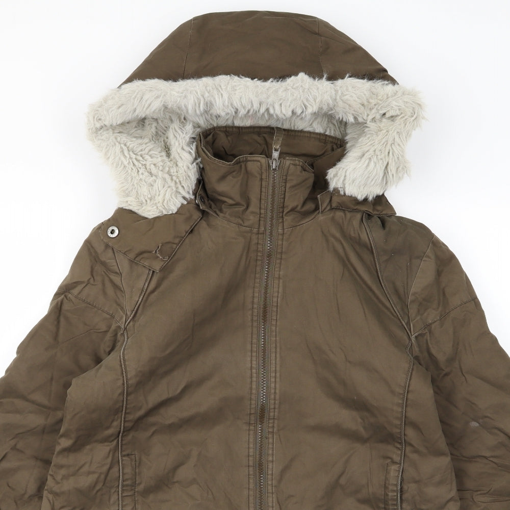 Moto Womens Brown   Parka Jacket Size 14