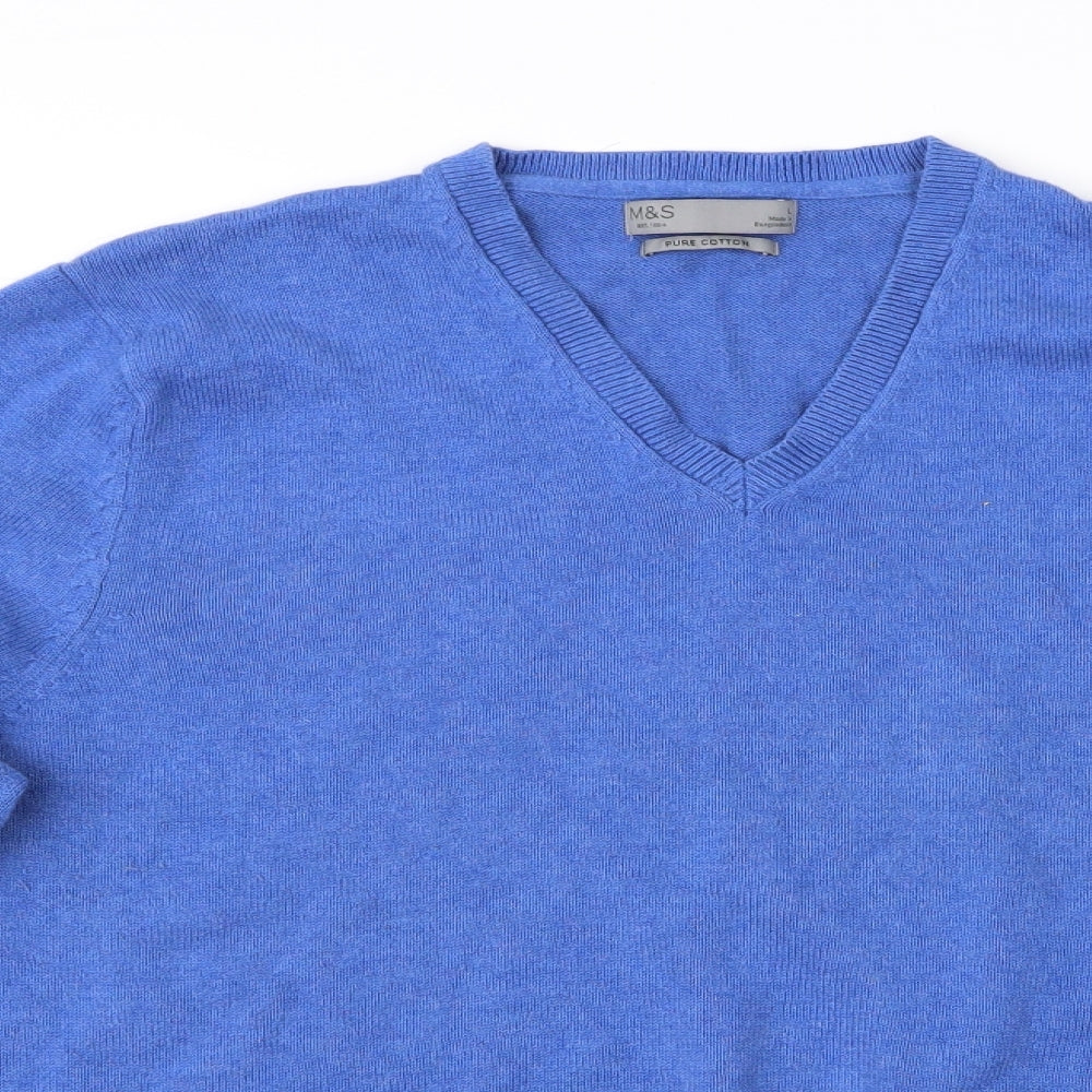 m&s Mens Blue   Pullover Jumper Size L