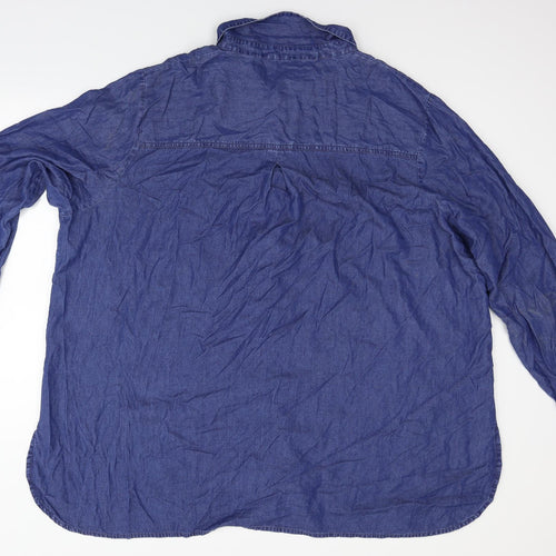 Simply Be Womens Blue  Denim Basic Button-Up Size 30