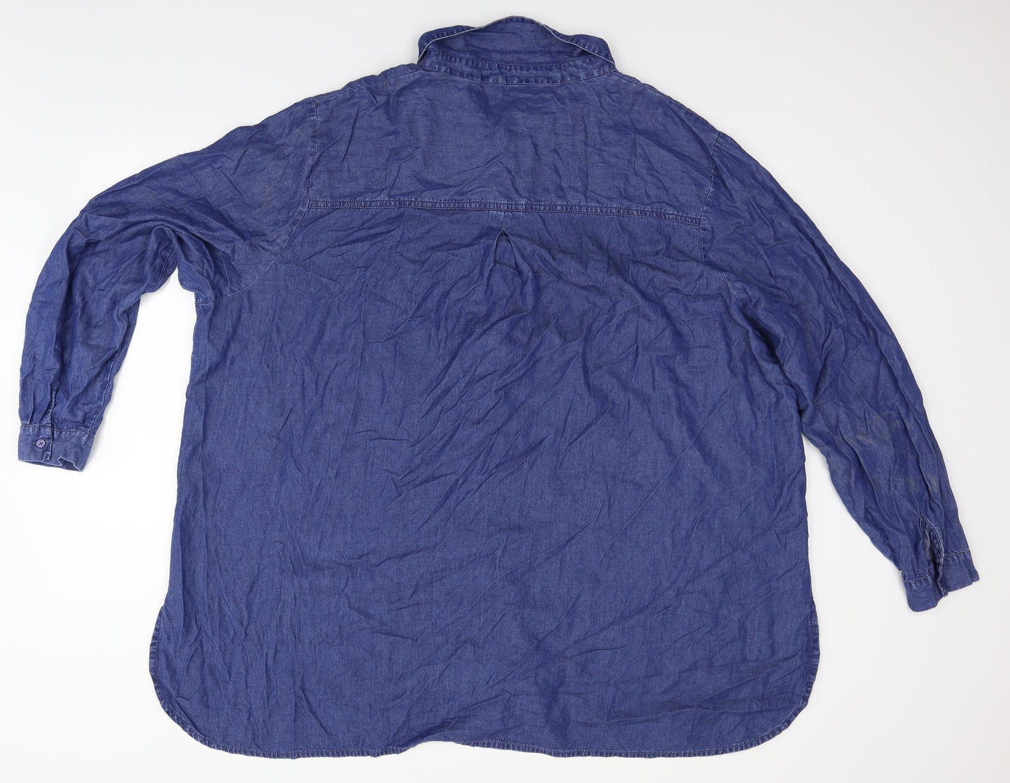 Simply Be Womens Blue  Denim Basic Button-Up Size 30