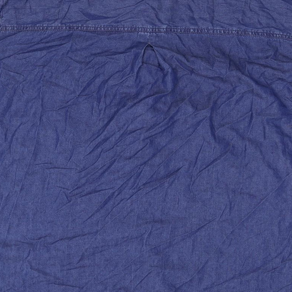 Simply Be Womens Blue  Denim Basic Button-Up Size 30