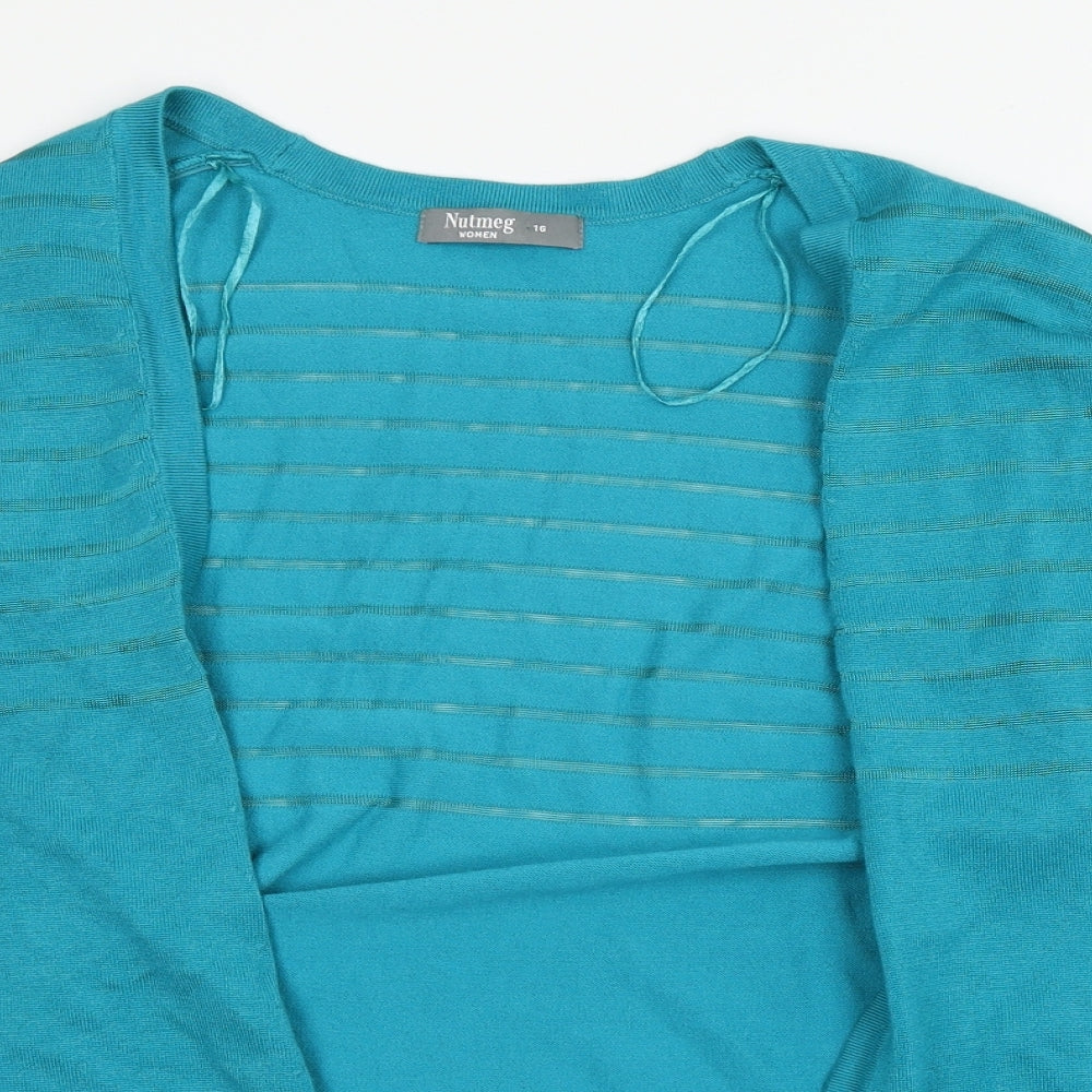 Nutmeg Womens Blue   Cardigan Jumper Size 16