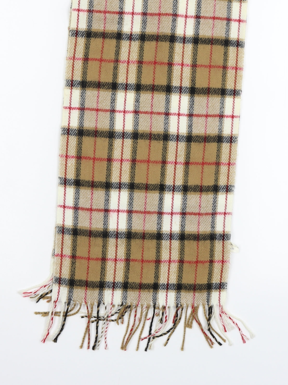 Unbranded Unisex Bronze Plaid Knit Scarf Scarves & Wraps One Size