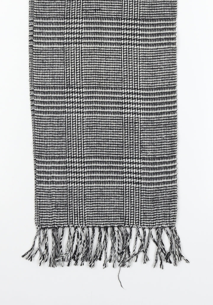 Unbranded Unisex Grey Plaid Knit  Scarf
