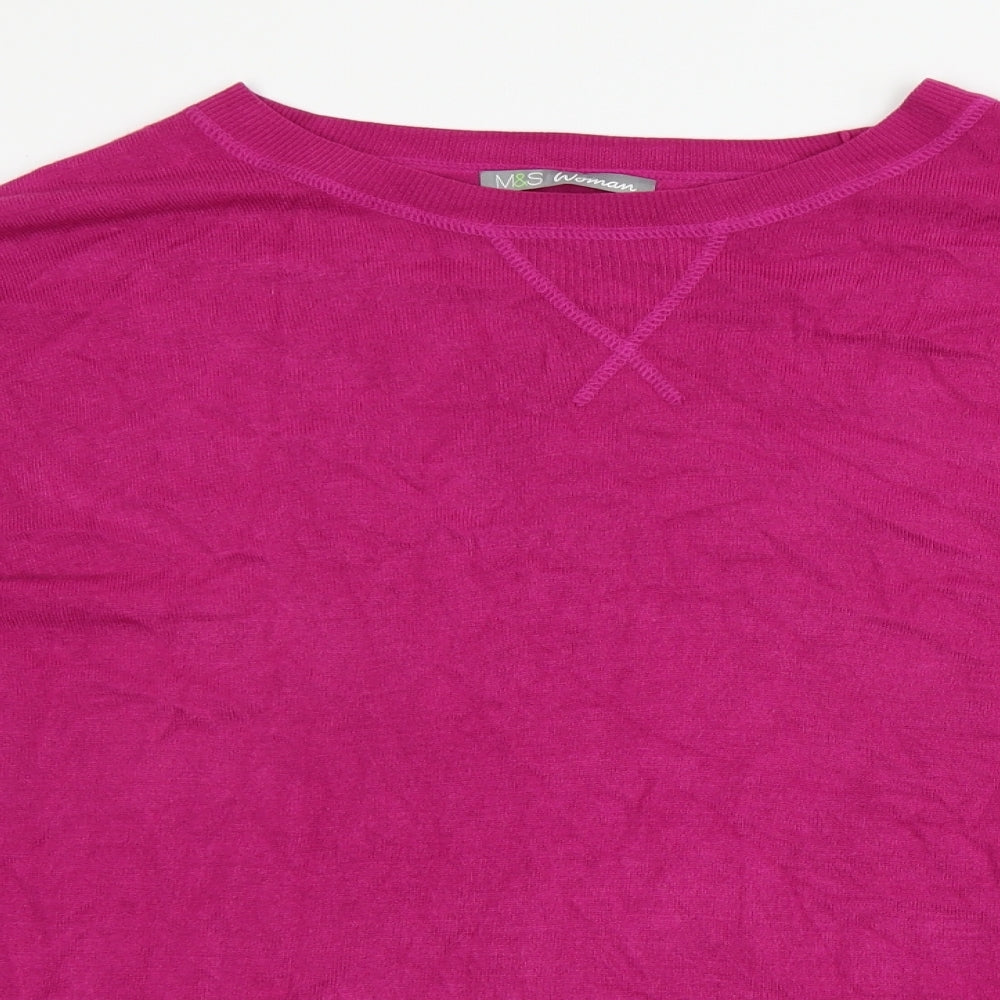 M&S Womens Pink  Knit Pullover Jumper Size 18