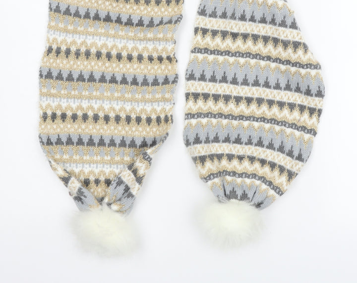 TU Womens Grey Striped   Scarf