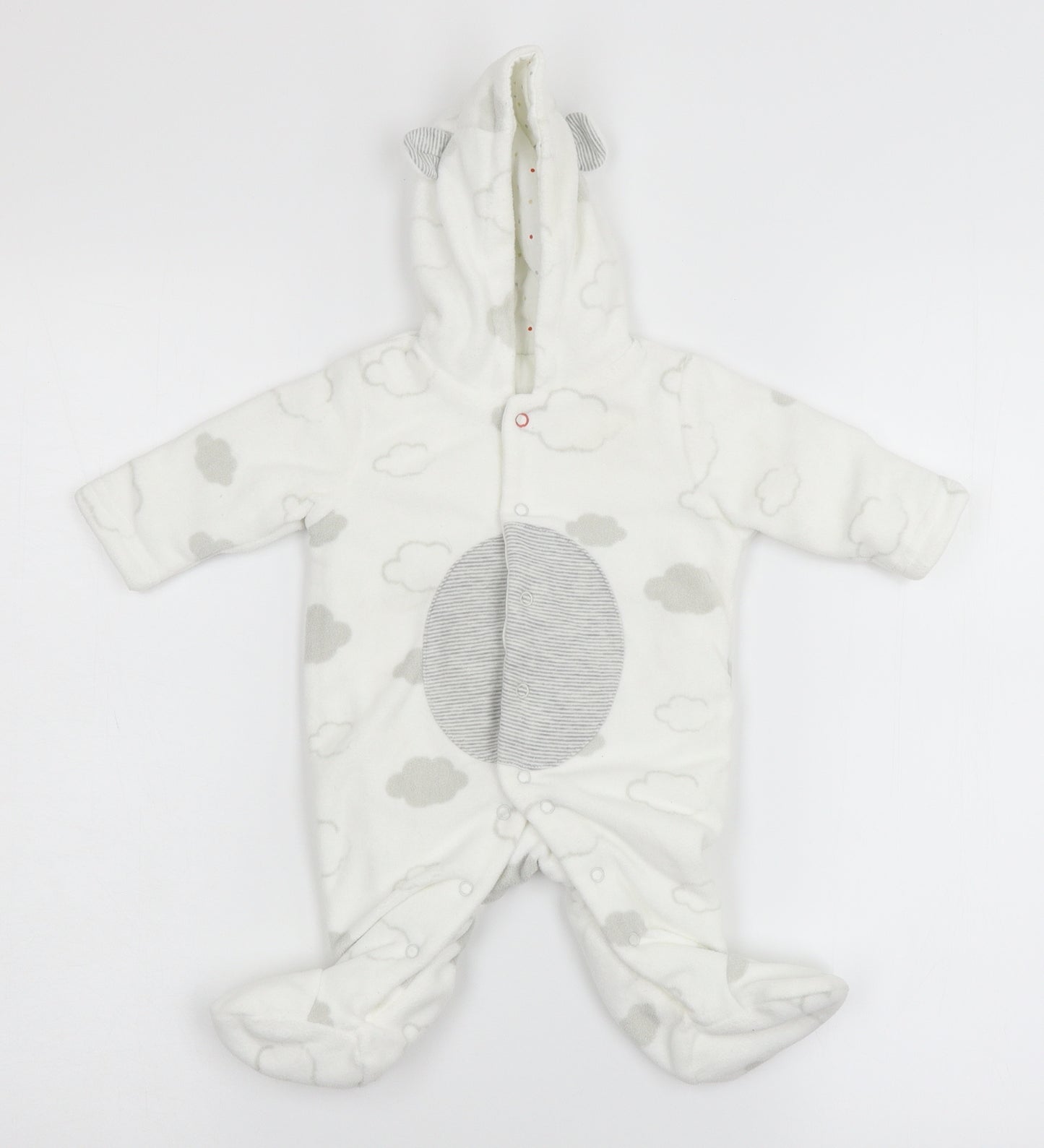 BHS Baby White   Babygrow One-Piece Size 0-3 Months