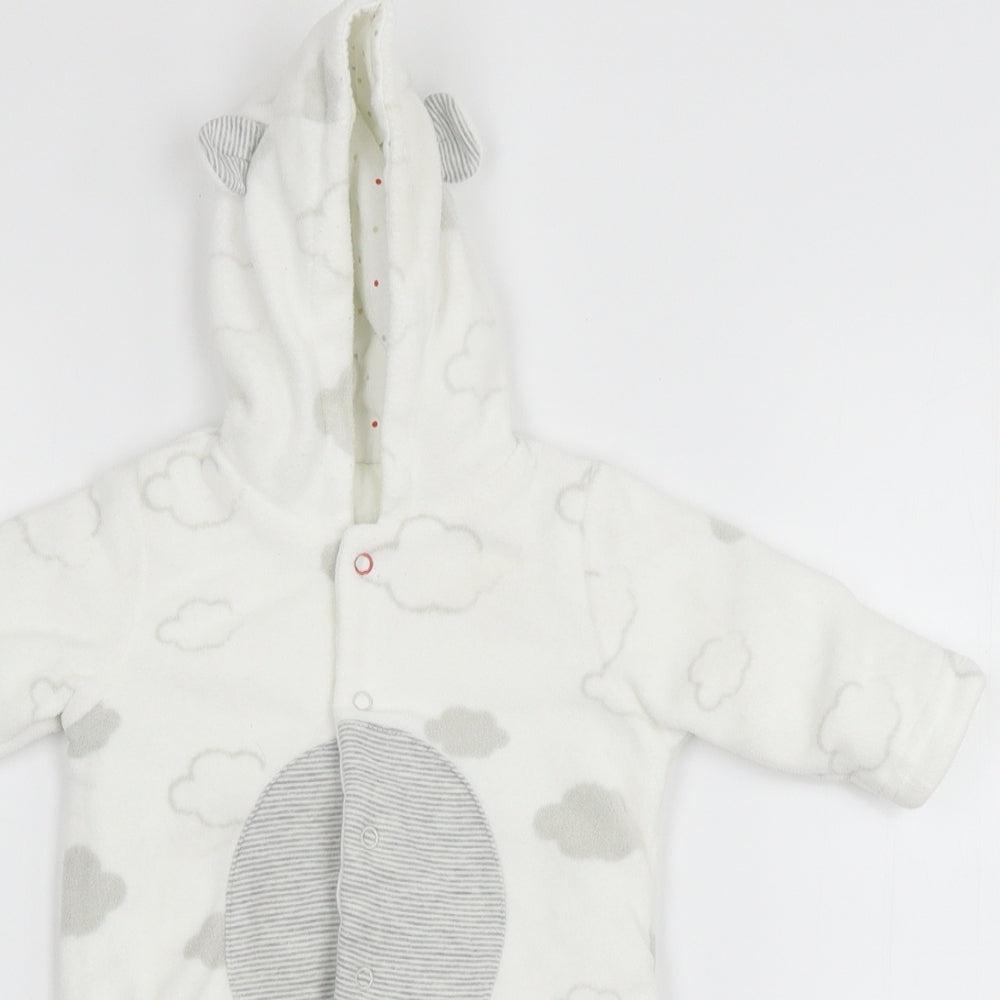 BHS Baby White   Babygrow One-Piece Size 0-3 Months