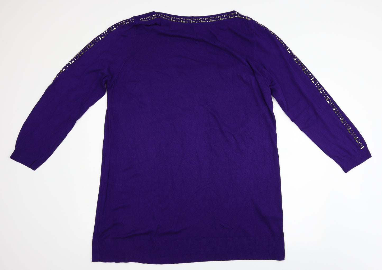Evans Womens Purple   Basic T-Shirt Size 22