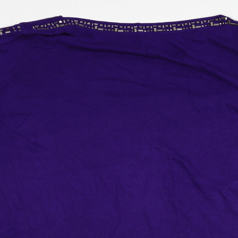 Evans Womens Purple   Basic T-Shirt Size 22