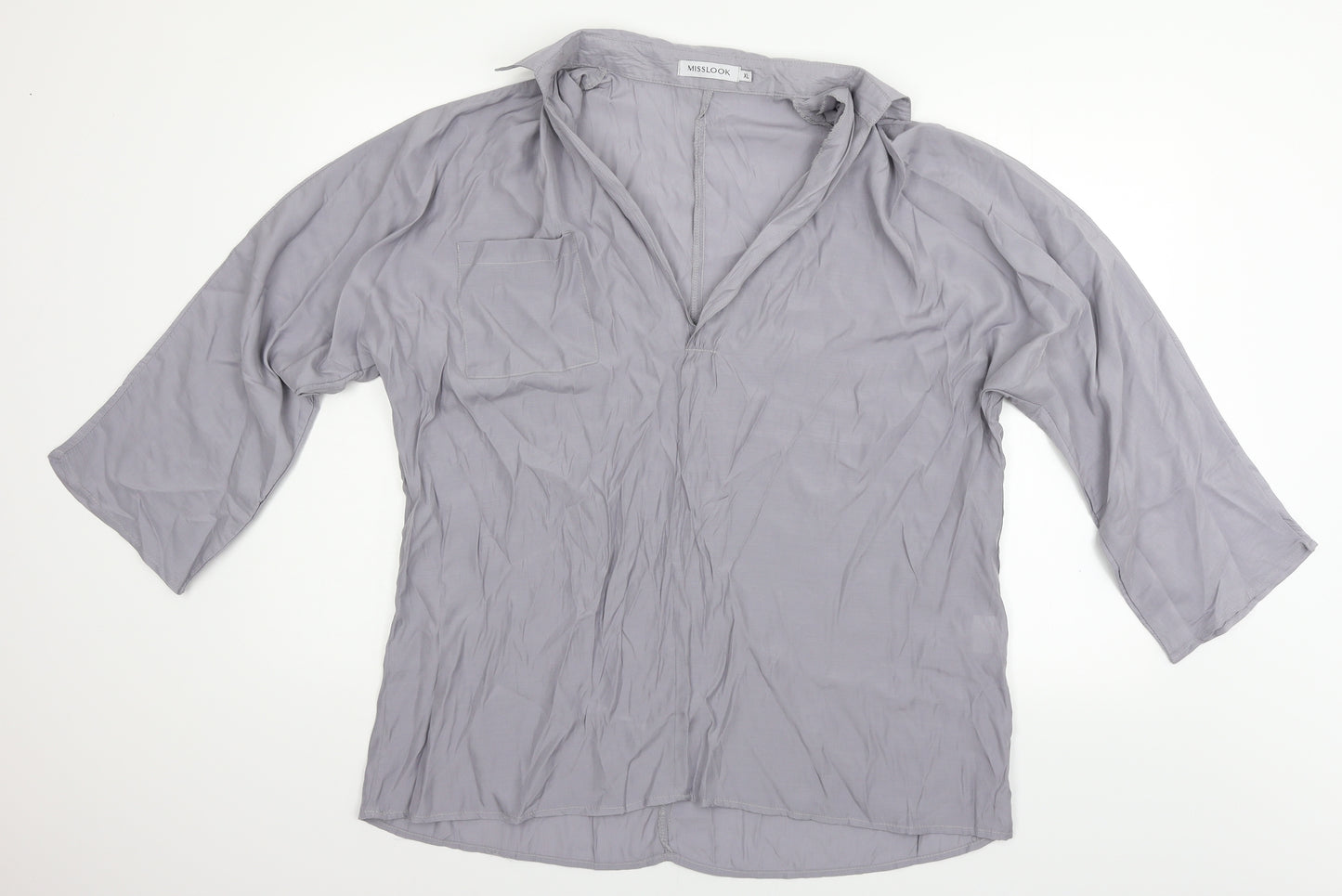 MissLook Womens Grey   Basic Blouse Size XL