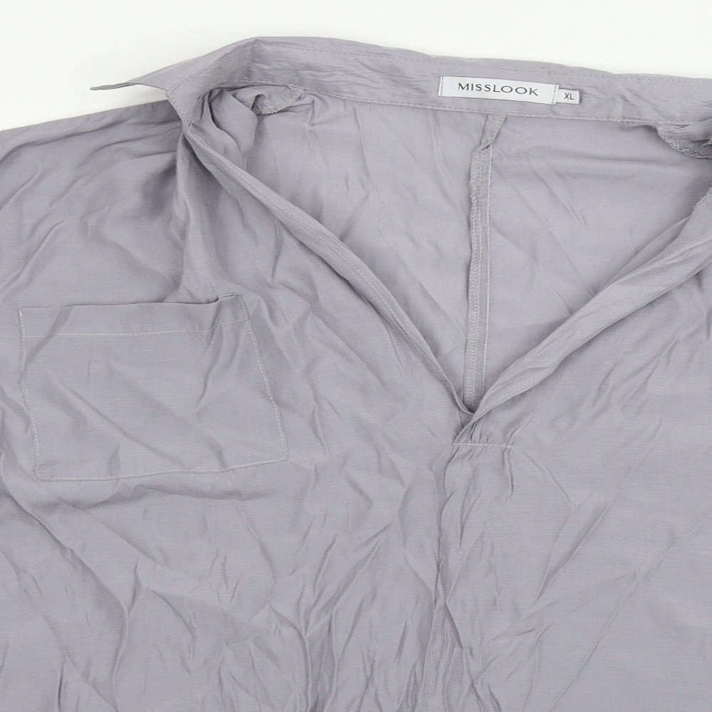 MissLook Womens Grey   Basic Blouse Size XL
