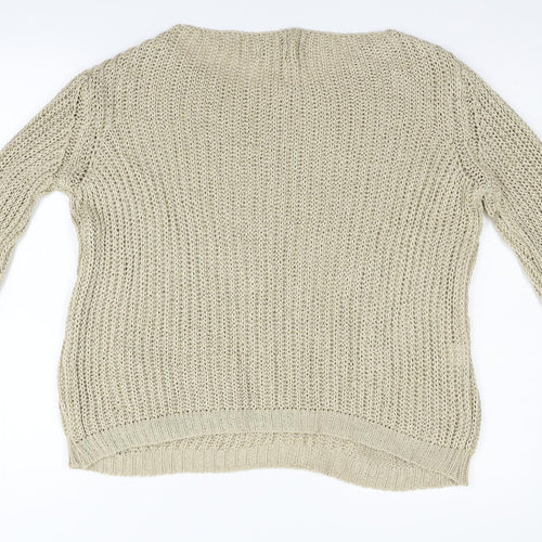 poolgirl Womens Beige  Knit Pullover Jumper Size M