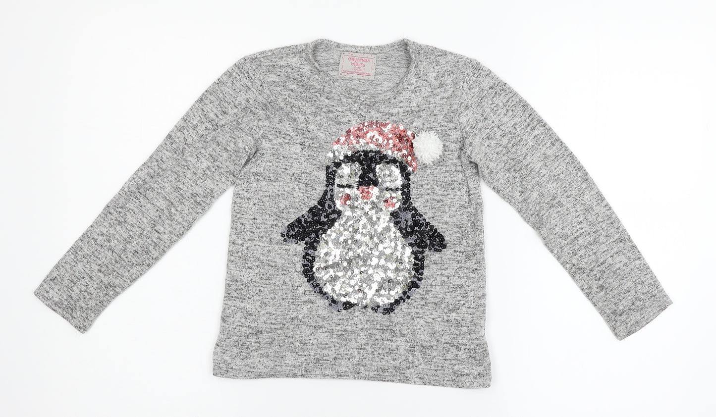 Primark Girls Grey   Pullover Jumper Size 7-8 Years