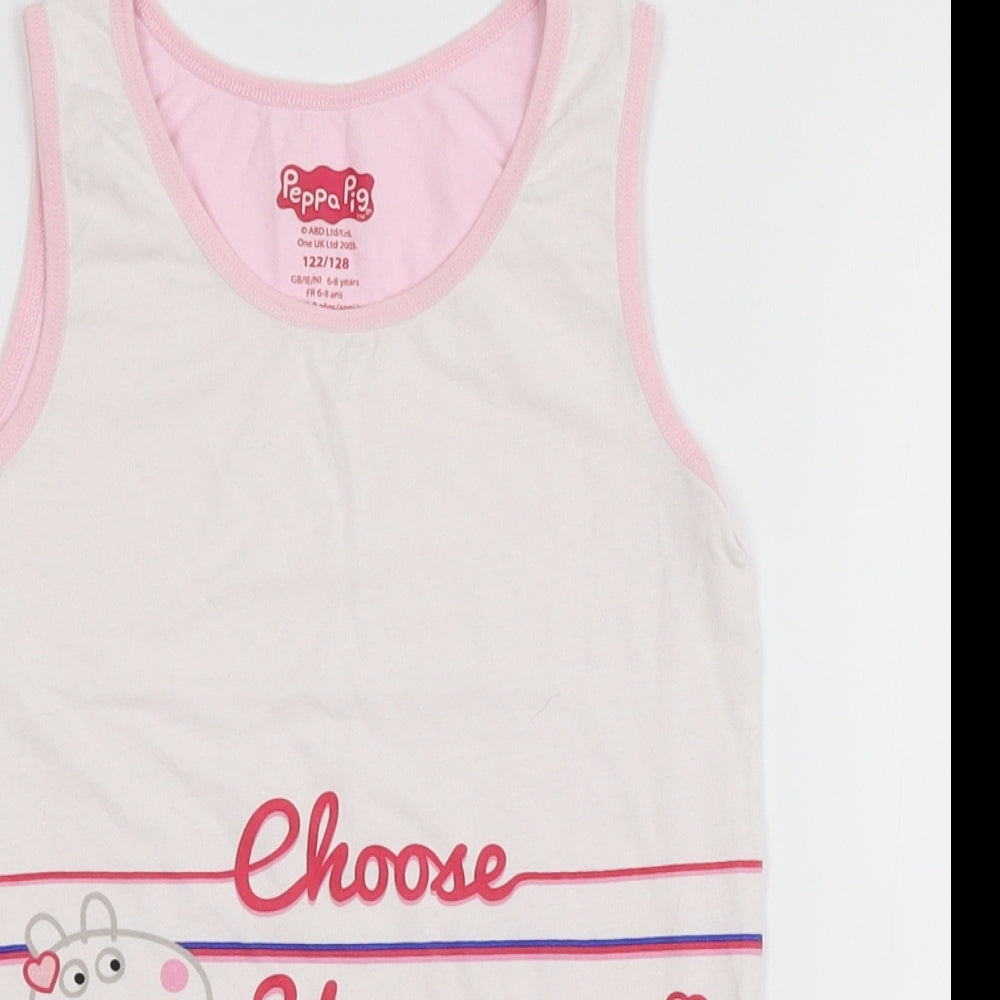 Peppa Pig Girls White   Basic Tank Size 6-7 Years  - Peppa Pig