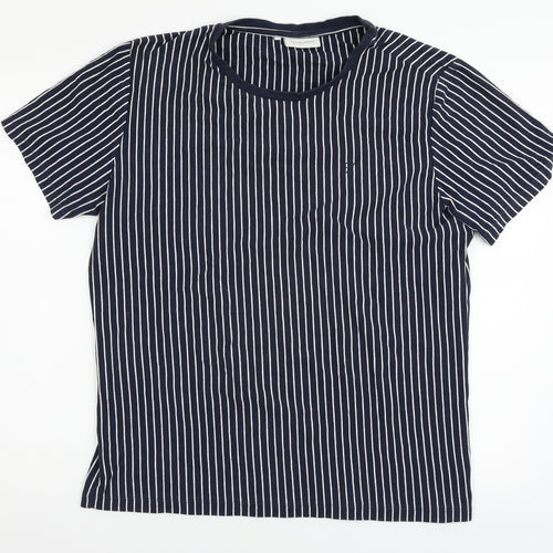 casual friday Mens Black Striped   T-Shirt Size M