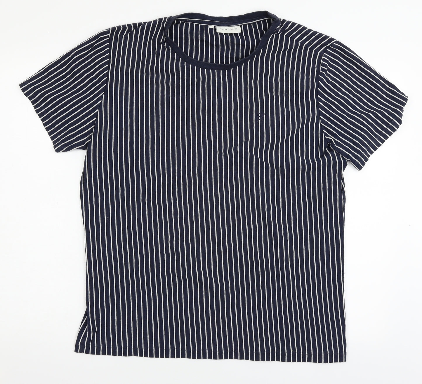 casual friday Mens Black Striped   T-Shirt Size M