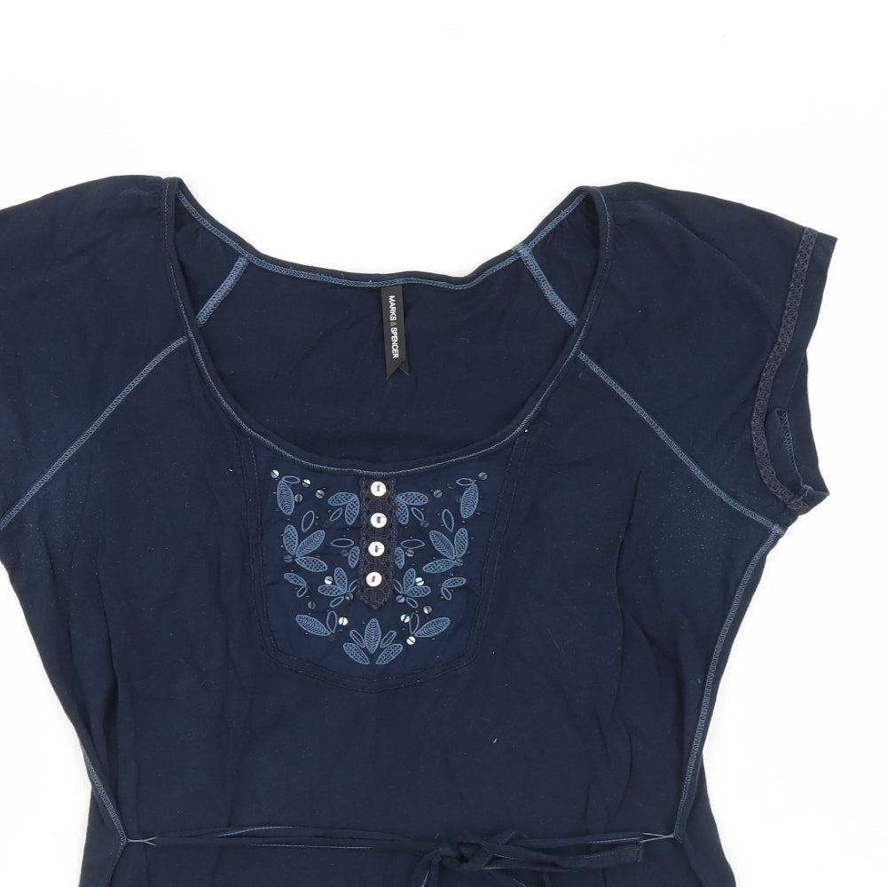 Marks and Spencer Womens Blue   Tunic Blouse Size 12
