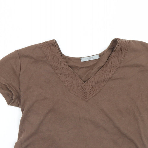 Marks and Spencer Womens Brown   Basic T-Shirt Size 12