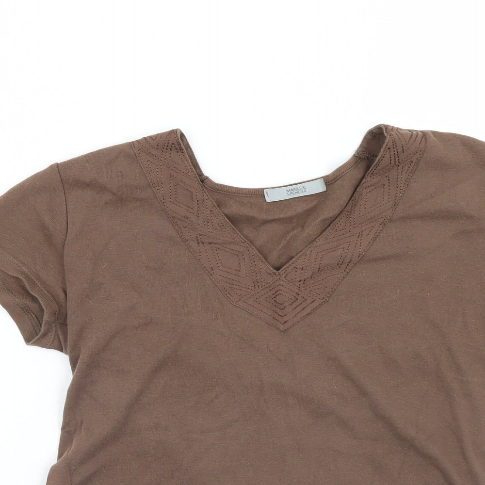 Marks and Spencer Womens Brown   Basic T-Shirt Size 12