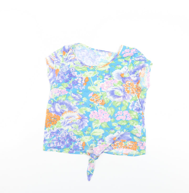 E Vie Womens Multicoloured Floral Wrap Blouse Size 10