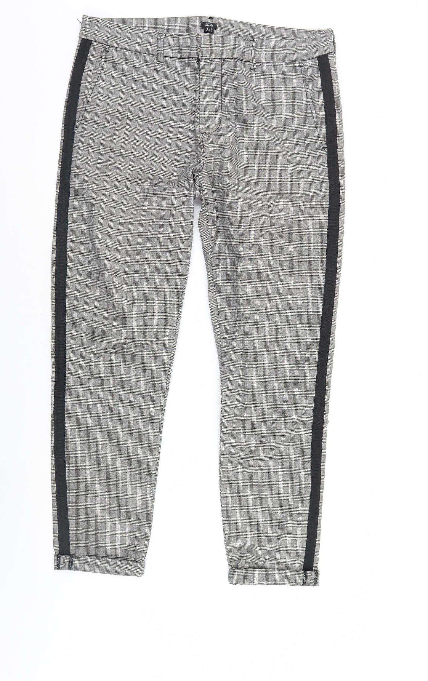 River Island Mens Grey Check  Trousers  Size 34 L32 in