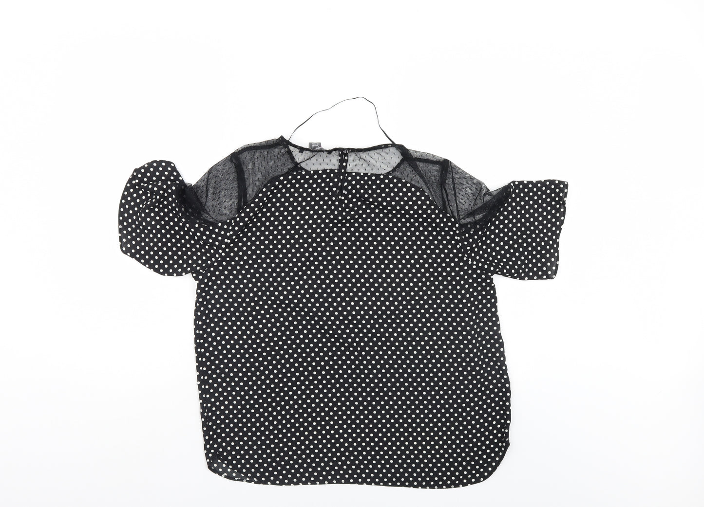 Primark Womens Black Polka Dot  Basic Blouse Size 16