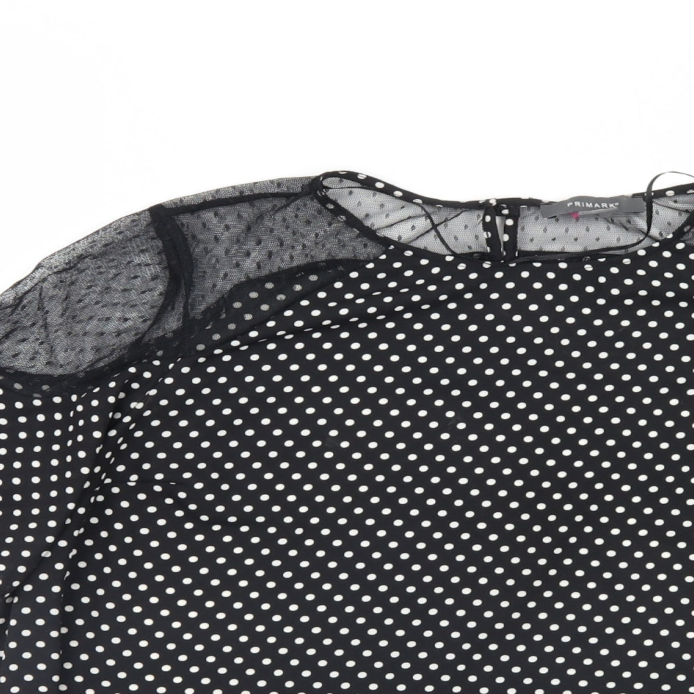 Primark Womens Black Polka Dot  Basic Blouse Size 16