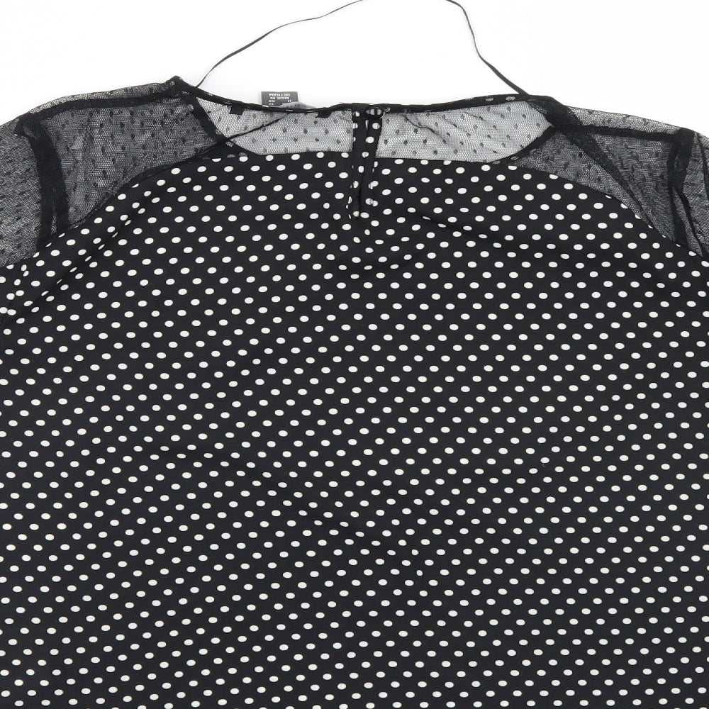 Primark Womens Black Polka Dot  Basic Blouse Size 16