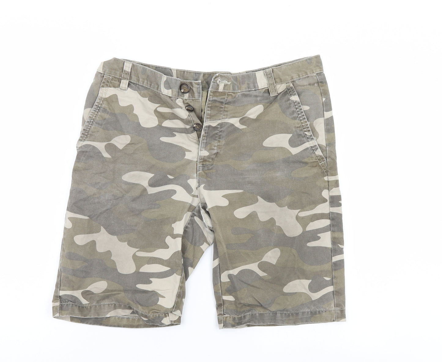 Cedar Wood State Mens Multicoloured Camouflage Denim Chino Shorts Size 32