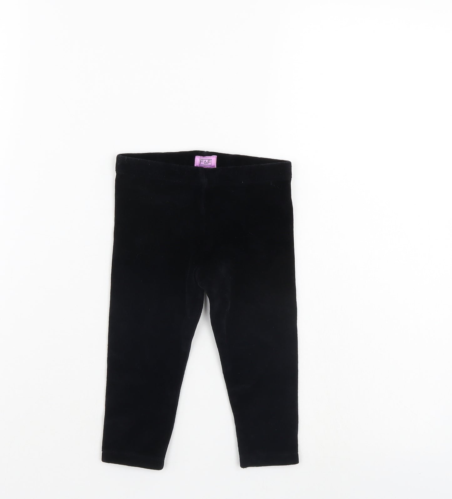 F&F Boys Black   Jogger Trousers Size 12-18 Months