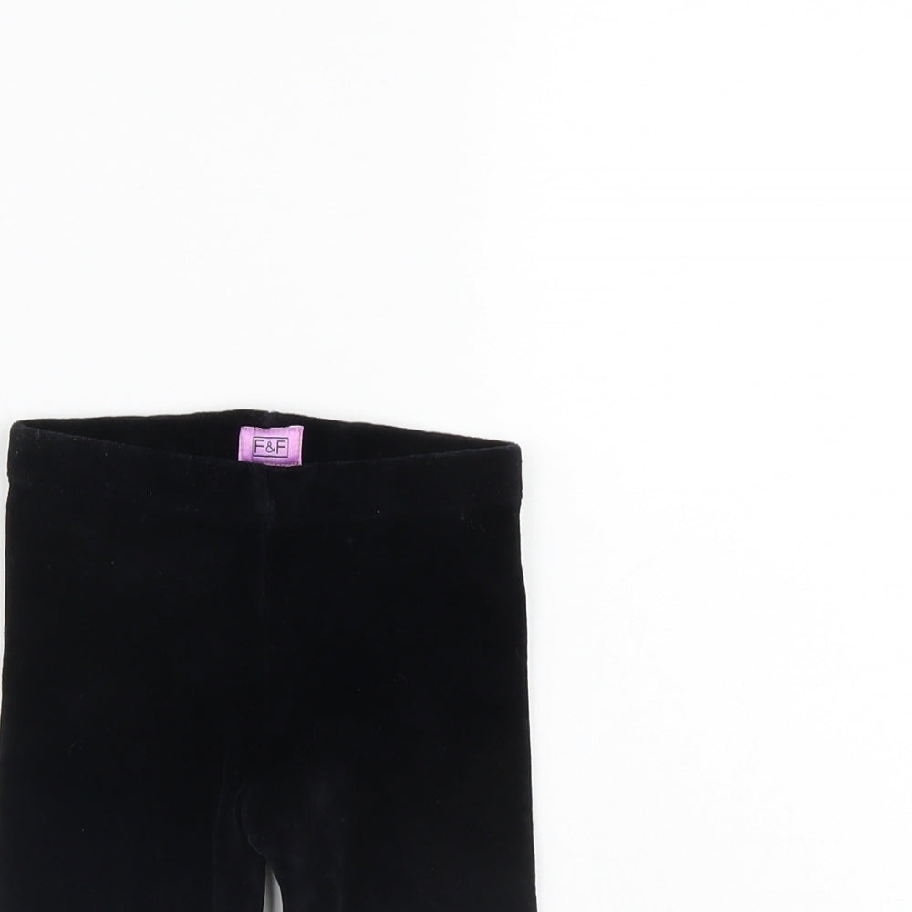 F&F Boys Black   Jogger Trousers Size 12-18 Months