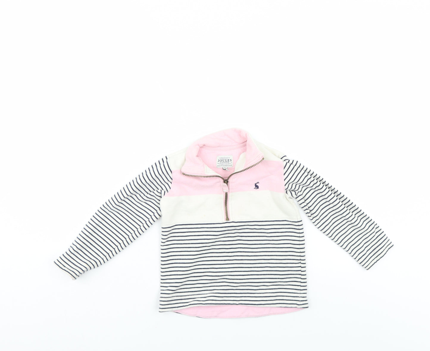 Joules Girls Multicoloured Striped  Pullover Hoodie Size 5 Years