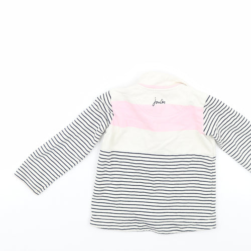 Joules Girls Multicoloured Striped  Pullover Hoodie Size 5 Years