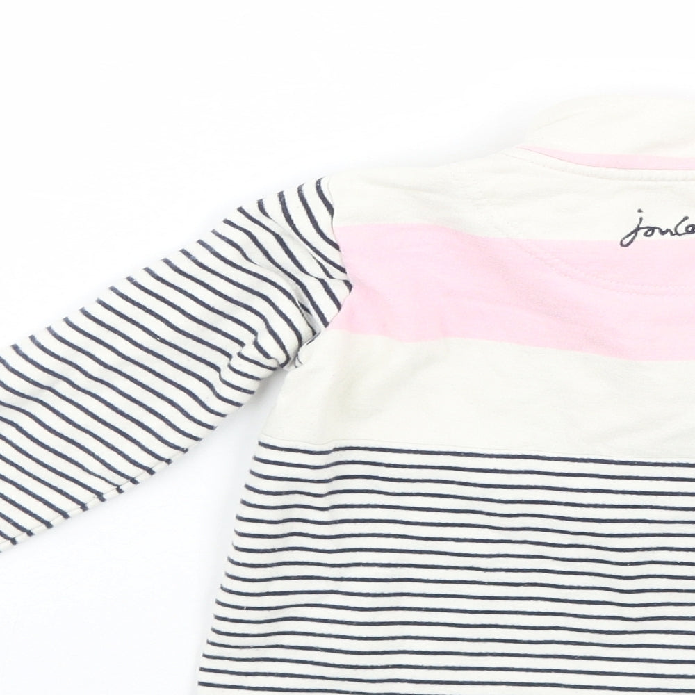 Joules Girls Multicoloured Striped  Pullover Hoodie Size 5 Years