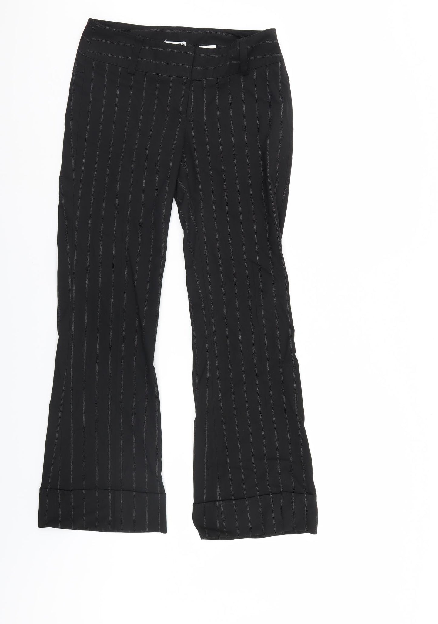 H&M Womens Black Striped  Bloomer Trousers Size 12 L30 in