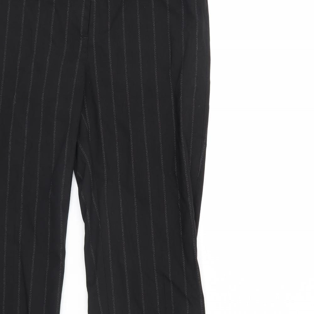 H&M Womens Black Striped  Bloomer Trousers Size 12 L30 in