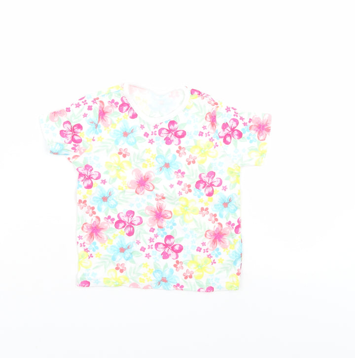 Disney Girls Multicoloured Floral Basic T-Shirt Size 12-18 Months