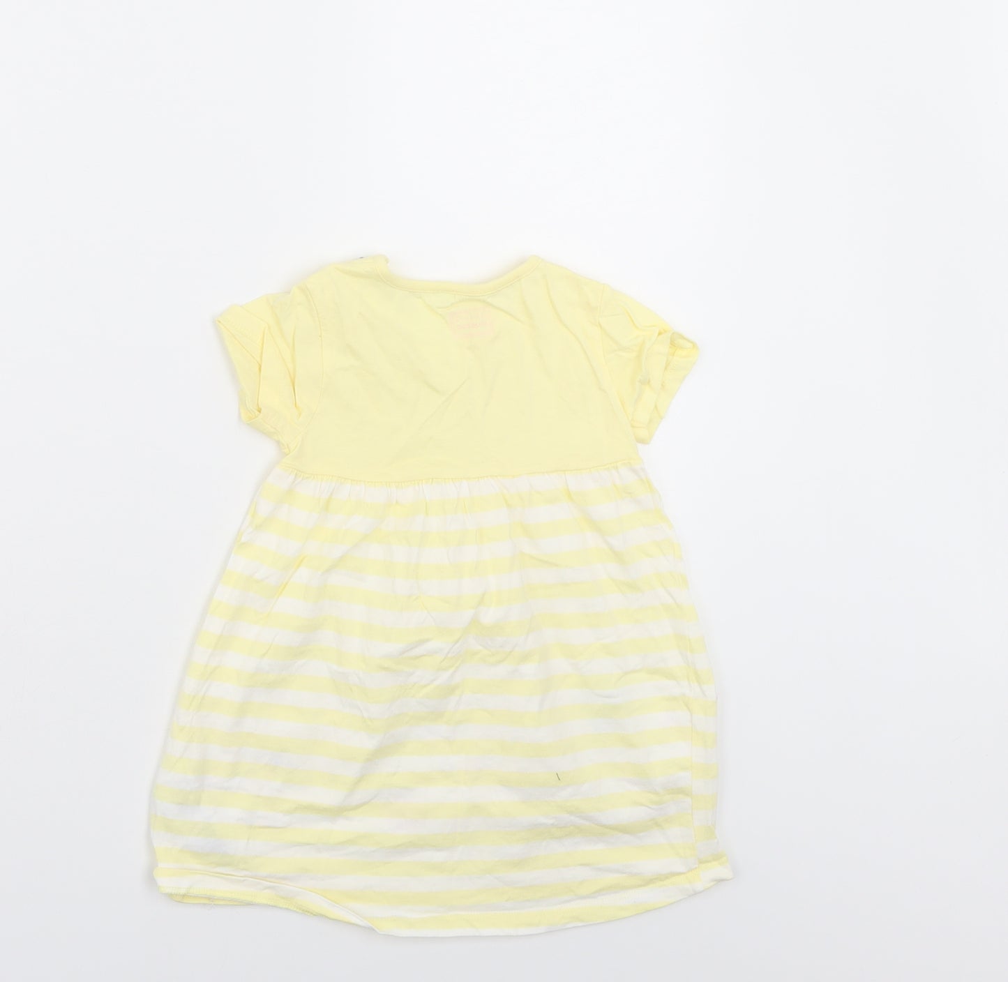 Blue Zoo Girls Yellow Striped  T-Shirt Dress  Size 12-18 Months