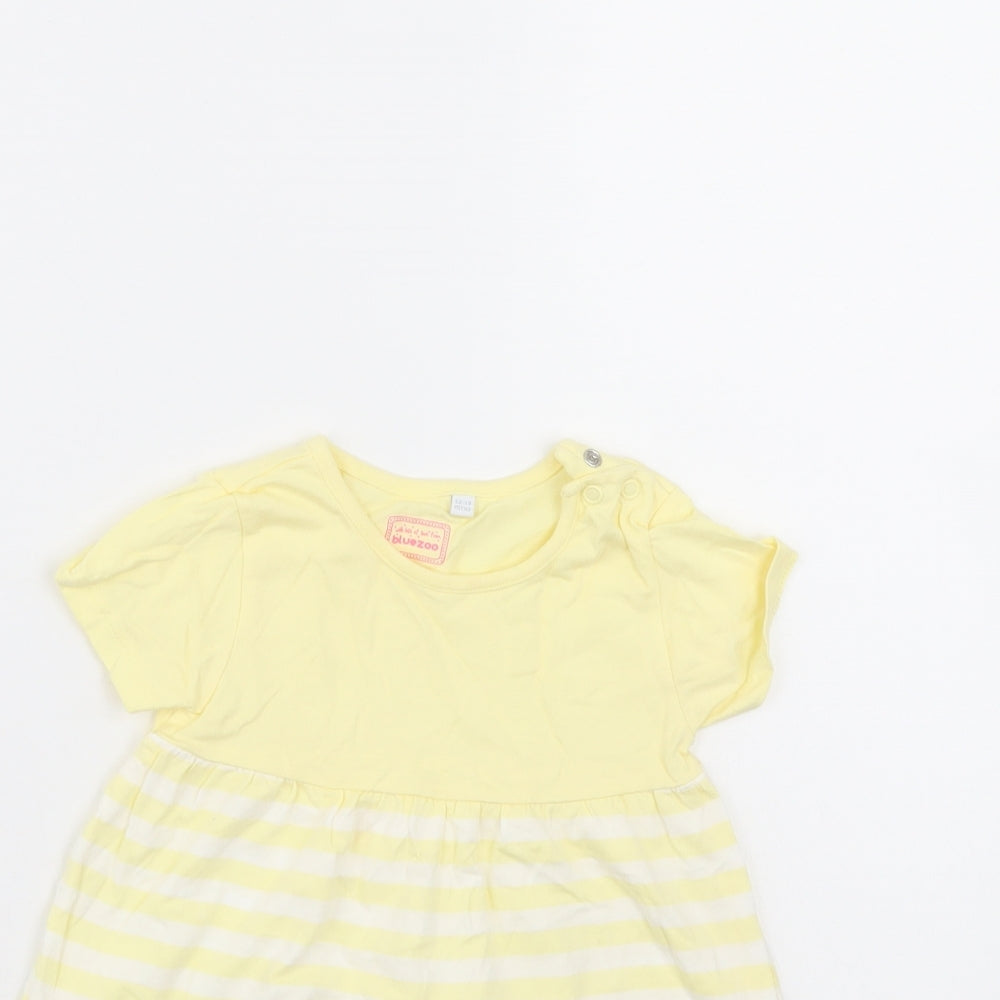 Blue Zoo Girls Yellow Striped  T-Shirt Dress  Size 12-18 Months