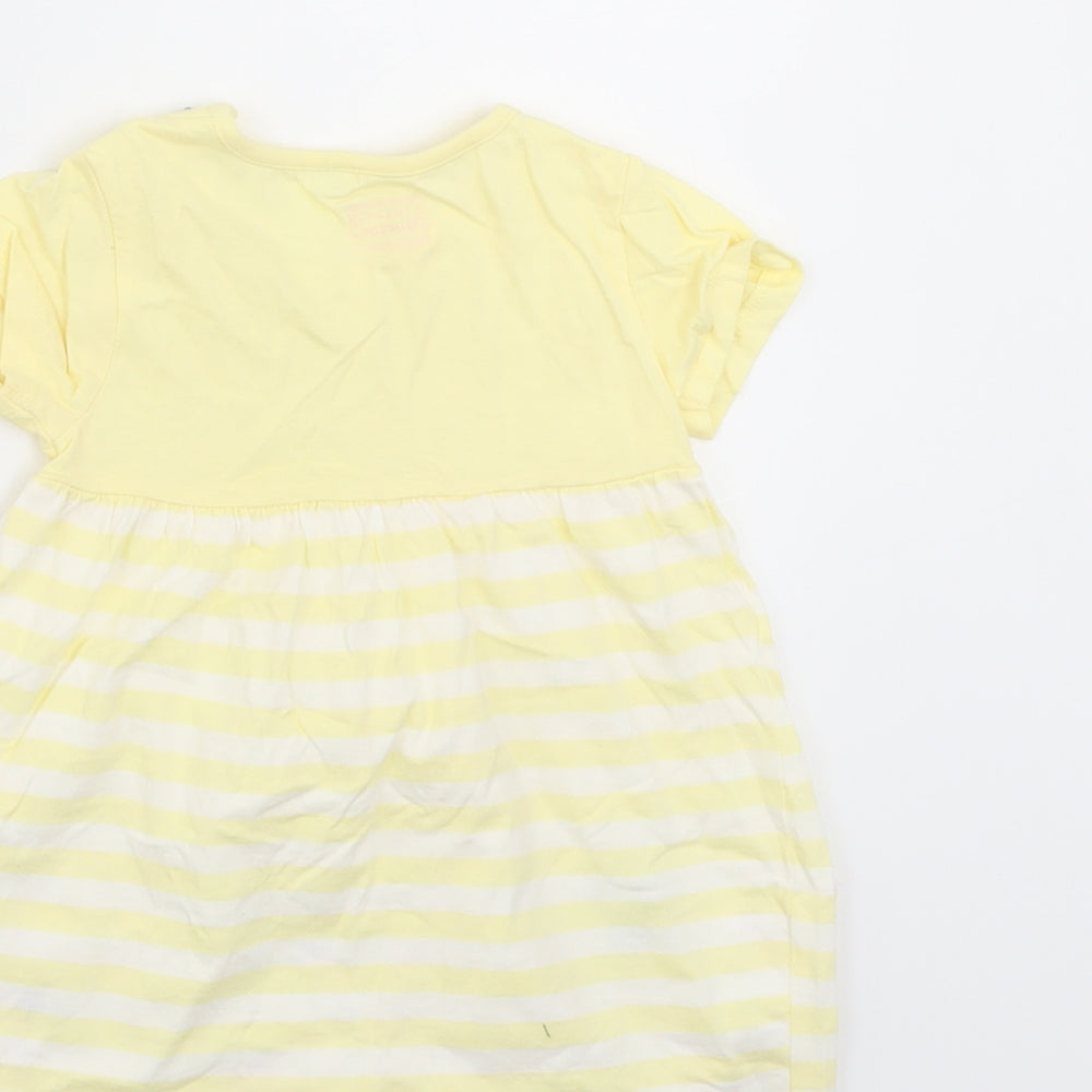 Blue Zoo Girls Yellow Striped  T-Shirt Dress  Size 12-18 Months