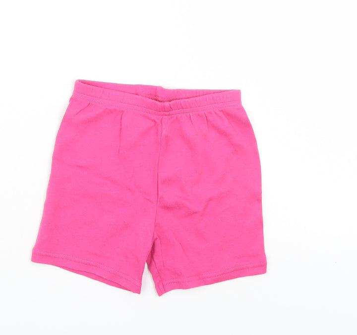 Disney Girls Pink Cropped Trousers Size 12-18 Months - Sweat shorts