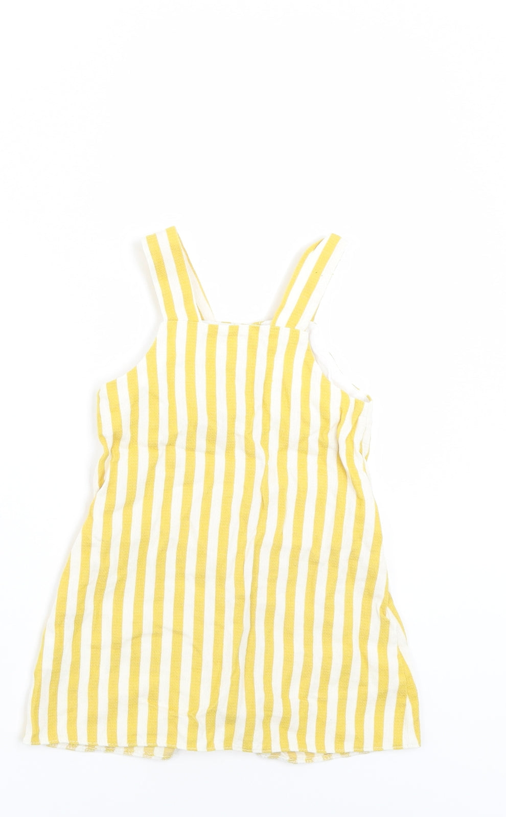 F&F  Yellow Striped  Pinafore/Dungaree Dress  Size 12-18 Months
