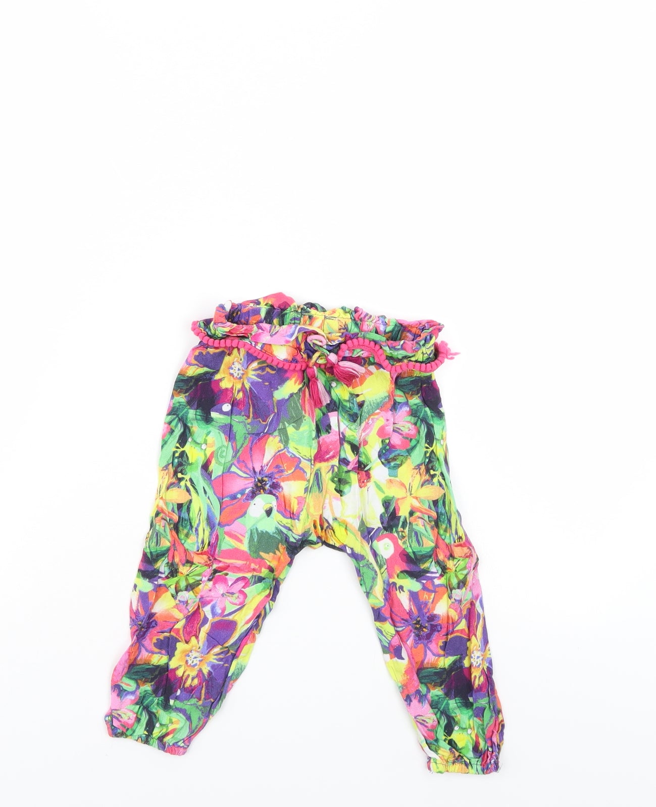 NEXT Girls Multicoloured Floral  Sweatpants Trousers Size 12-13 Years