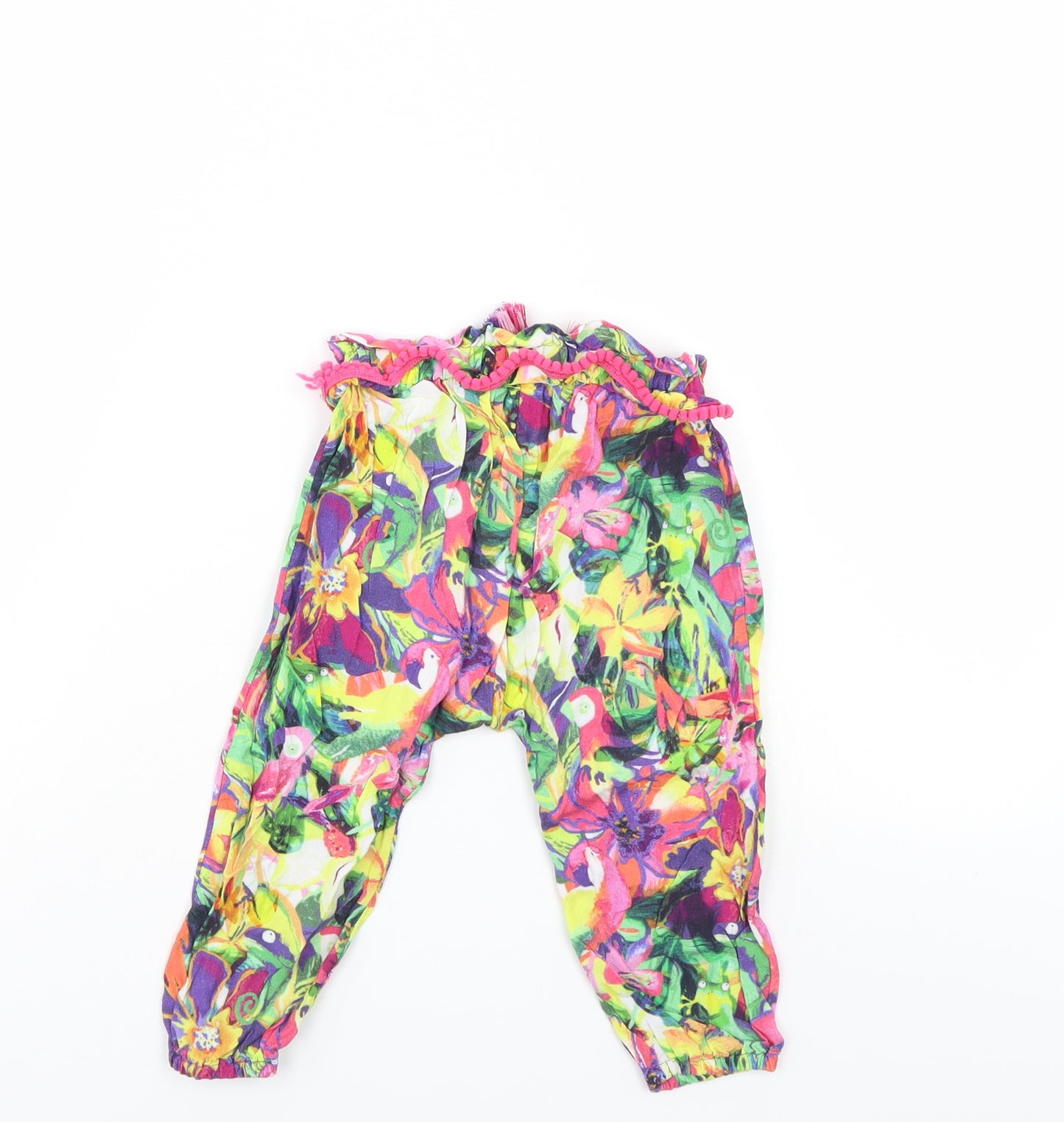 NEXT Girls Multicoloured Floral  Sweatpants Trousers Size 12-13 Years