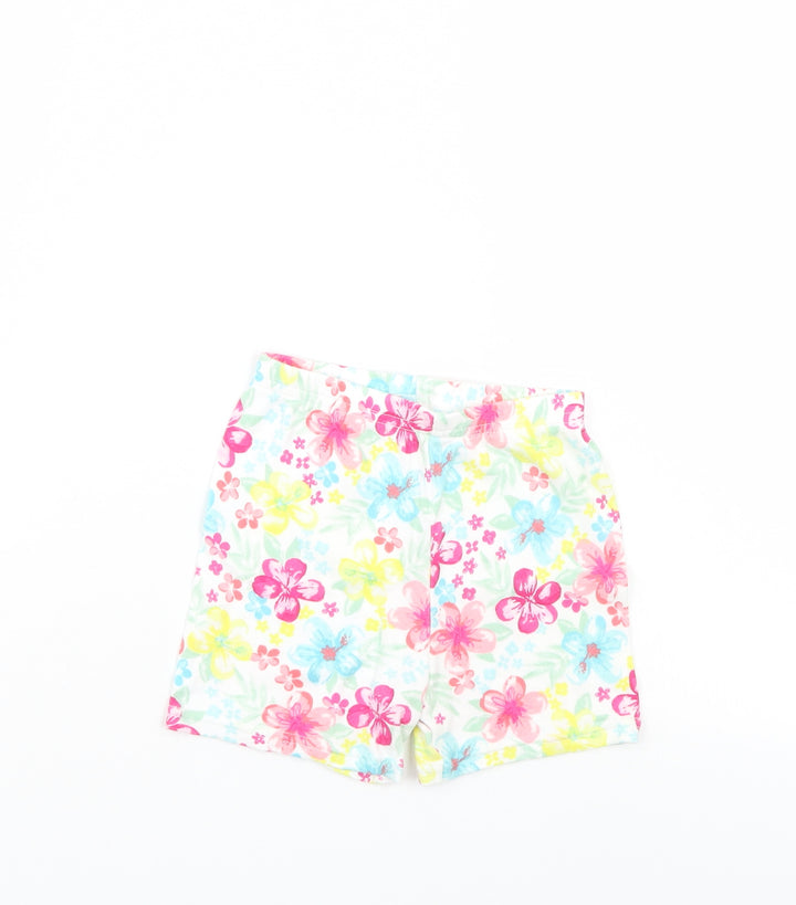 Disney Girls Multicoloured Floral  Cropped Trousers Size 12-18 Months
