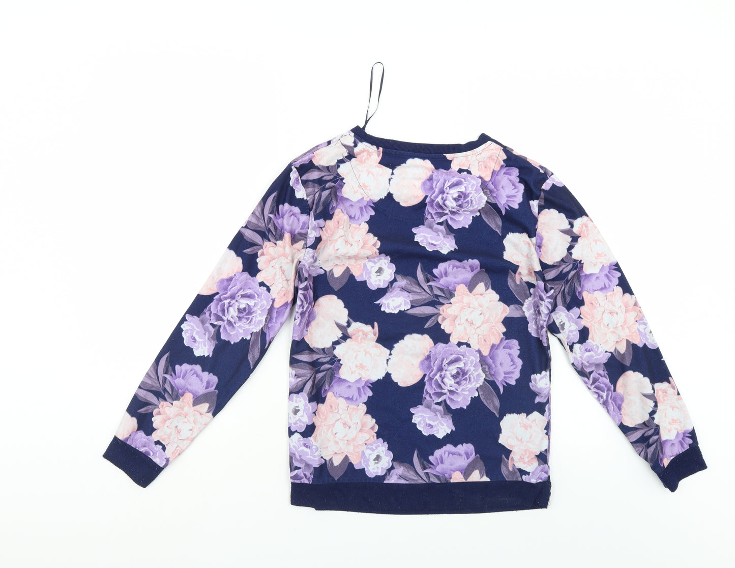 F&F Womens Purple Floral  Pullover Sweatshirt Size XS
