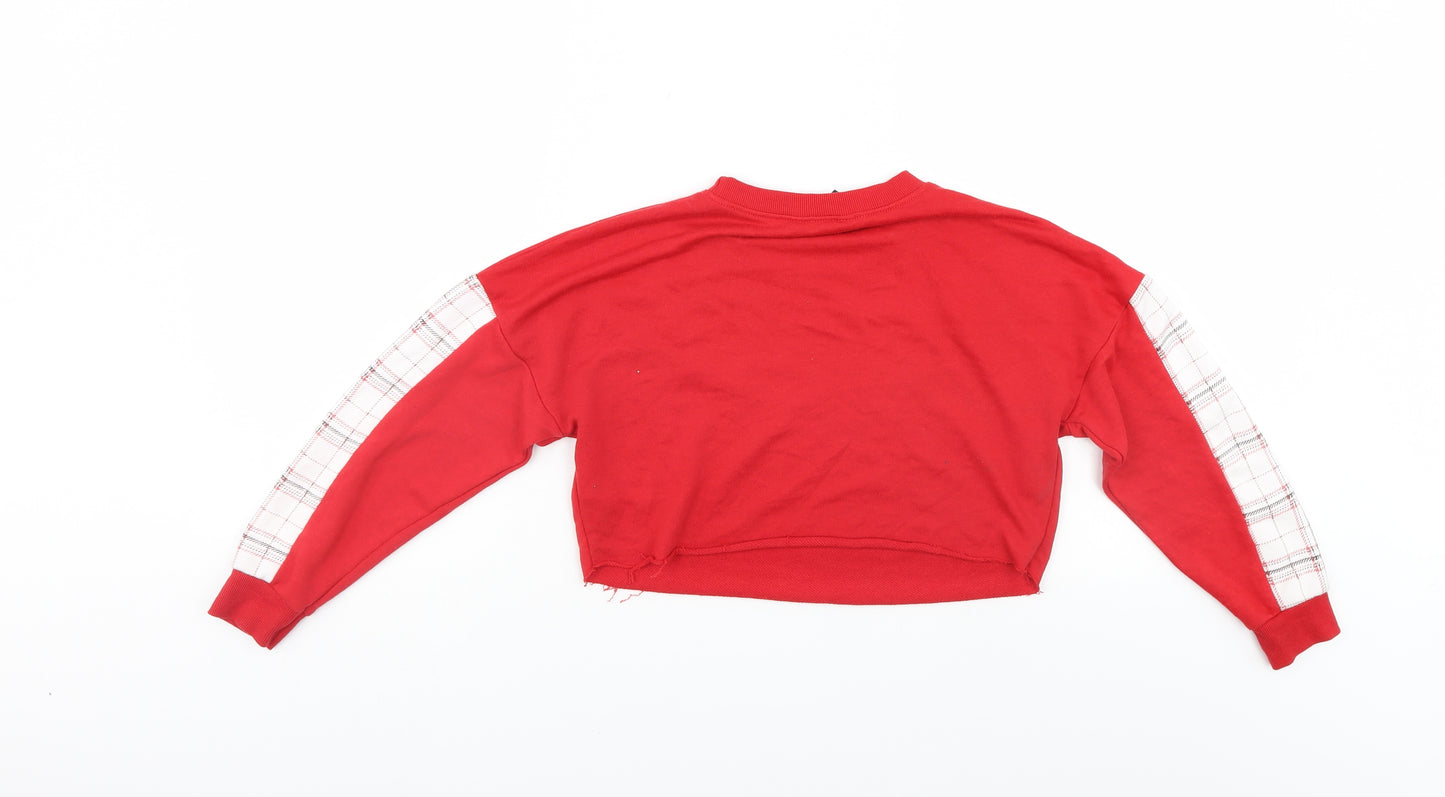 New Look Girls Red   Pullover Sweatshirt Size 9 Years  - Cropped